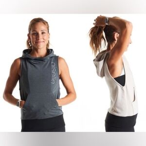 Oiselle Kara Hoodie gray medium EUC